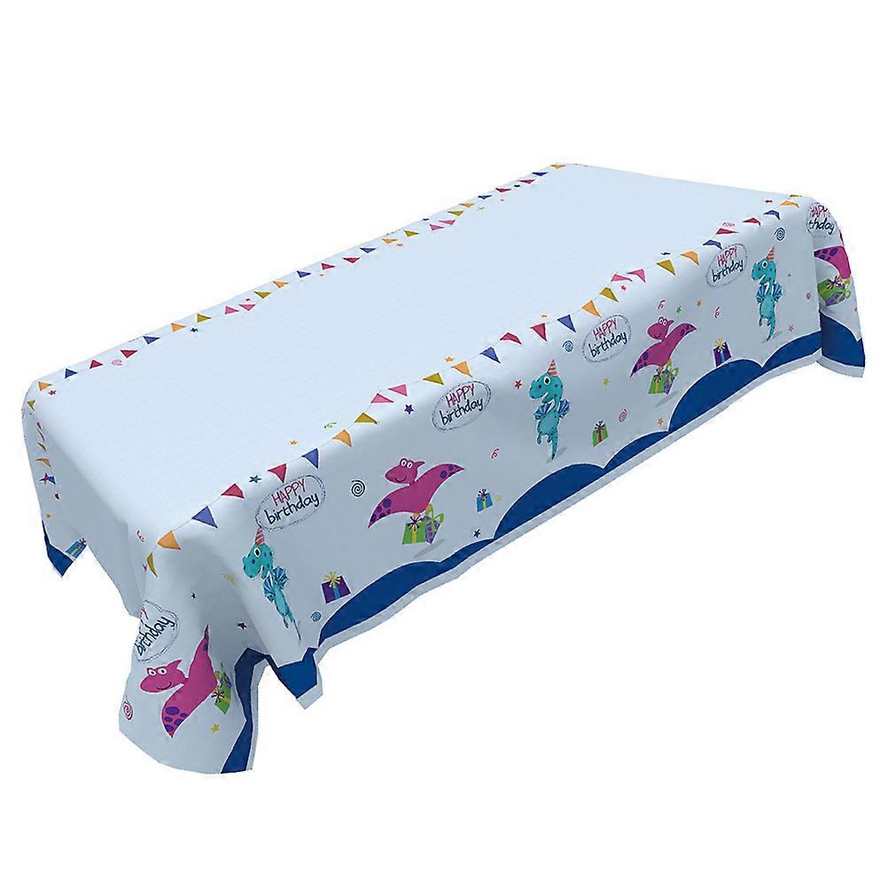 Party Table Cloth Dinosaur Birthday Tablecover Plastic Rectangular 132*220cm Lightweight Rollable One-Piece Design 1Pcs