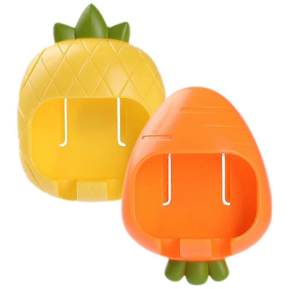 Wall Toothbrush Holder For Bathroom Modern Design Rectangular Shape Children Students 9X7CM 2Pcs