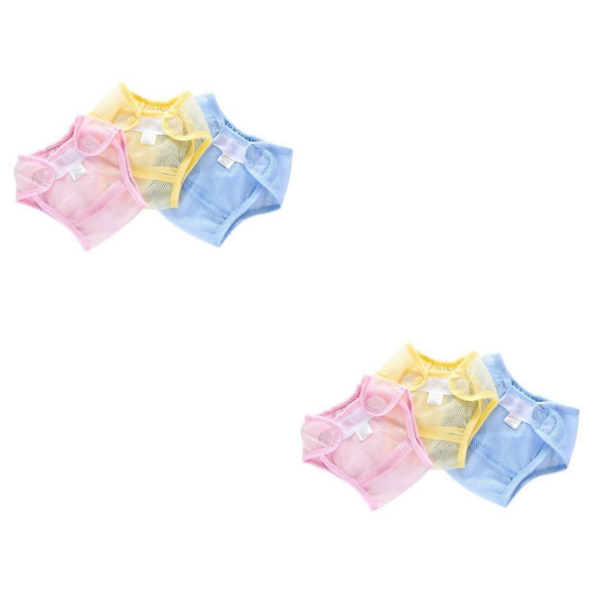 Baby Cloth Nappies Pack of 6 Reusable Washable Newborn Nappies Breathable Mesh Training Pants for Potty Training