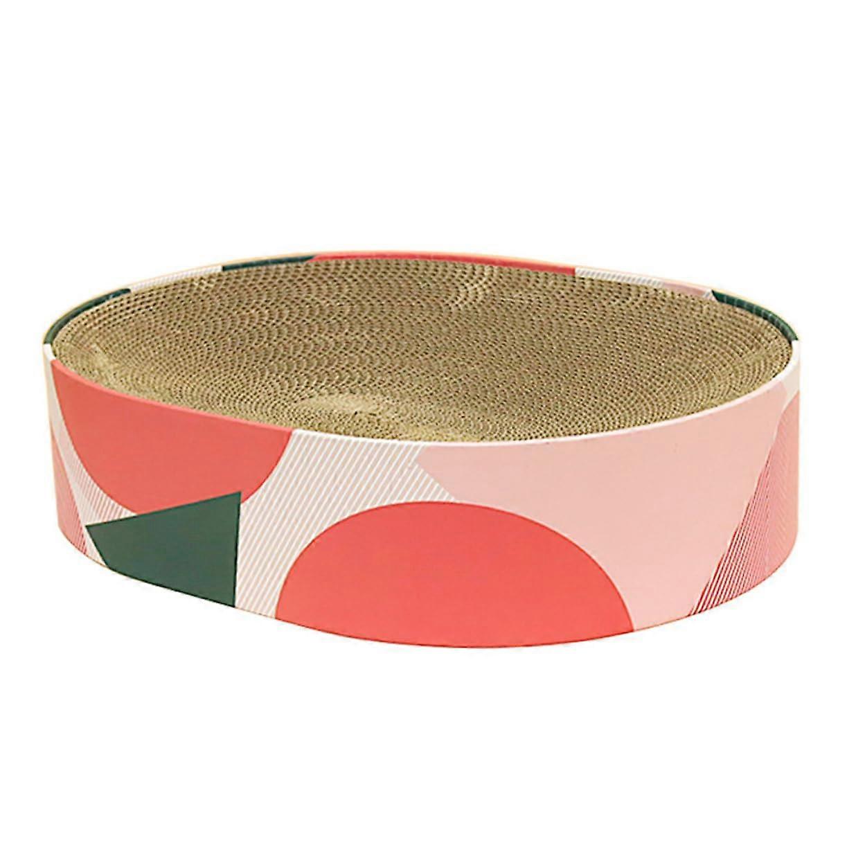 Scratching board made of corrugated paper, cat bed with scratching surface for cats and resting, promotes natural scratching behavior.