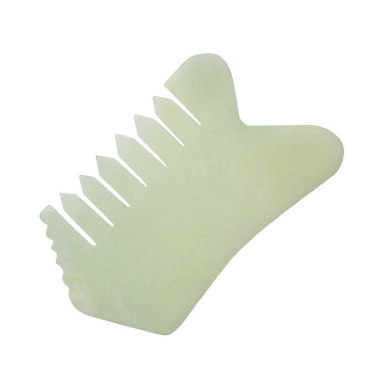 Jade Massage Comb For Scalp And Facial Massage, Portable Gua Sha Tool, Natural Jade, Single Piece, Ergonomic Design