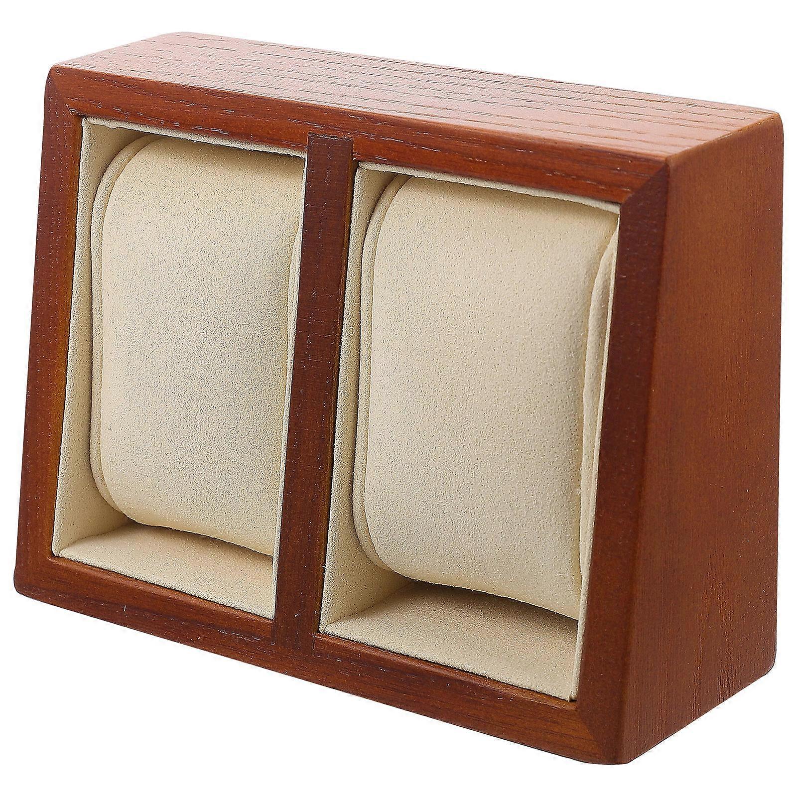Wooden Watch Display Stand with Pillow Design, Multi Functional Jewelry Organizer for Home Decor, Nightstand, and Vanity Use
