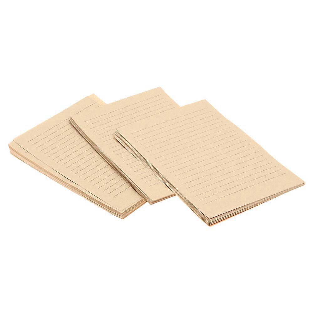 Vintage Kraft Lined Writing Paper A5 Size for Calligraphy and Handwriting Light Brown 50 Sheets