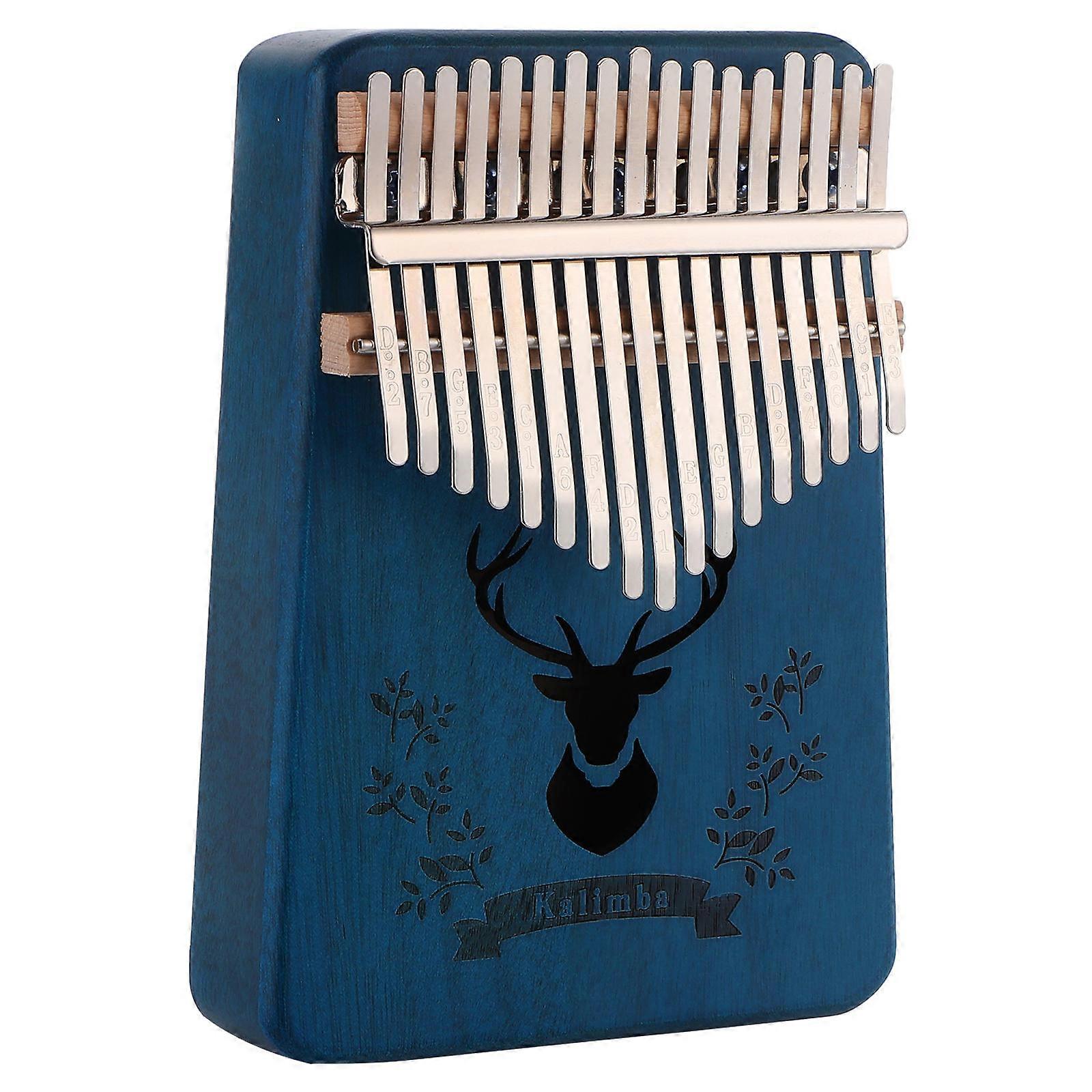 Wood Thumb Piano Finger Thumb Pianos Beginner Musical Instrument Music Lessons 7.07X5.11X1.85inch 17 Keys 1Pack
