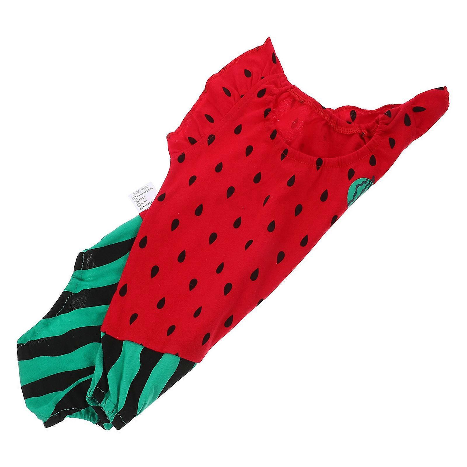 Infant Bodysuit Assorted Watermelon Graphic Baby Romper Outfit with Hat for Baby Wearing 03 Months