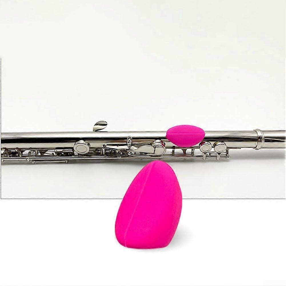 Flute Finger Rest Thumb Sleeve Silicone Hand Guard for Comfortable Playing (Rose Red)