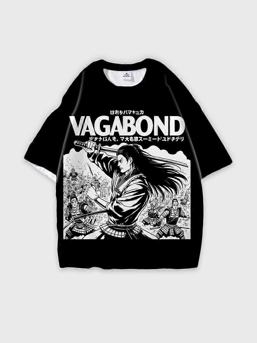 T-shirt round neck book Characters Pattern loose short sleeve E1781