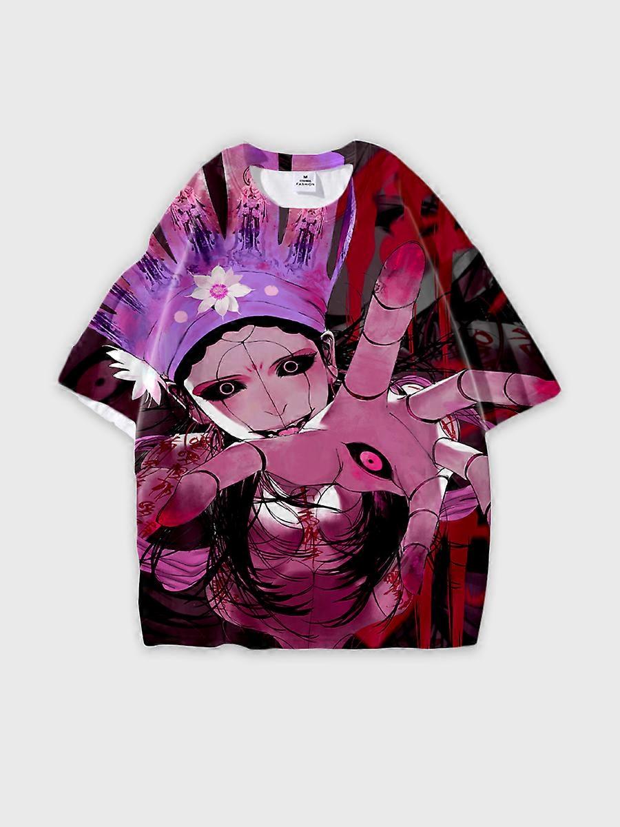 T-shirt round neck Role Pattern loose short sleeve E3678