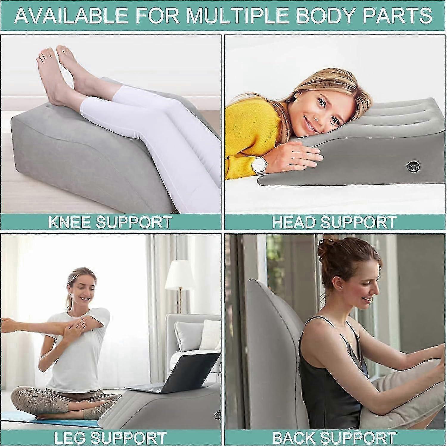 Leg Elevation Pillow Inflatable and Portable Leg Support to Improve Circulation and Reduce Swelling