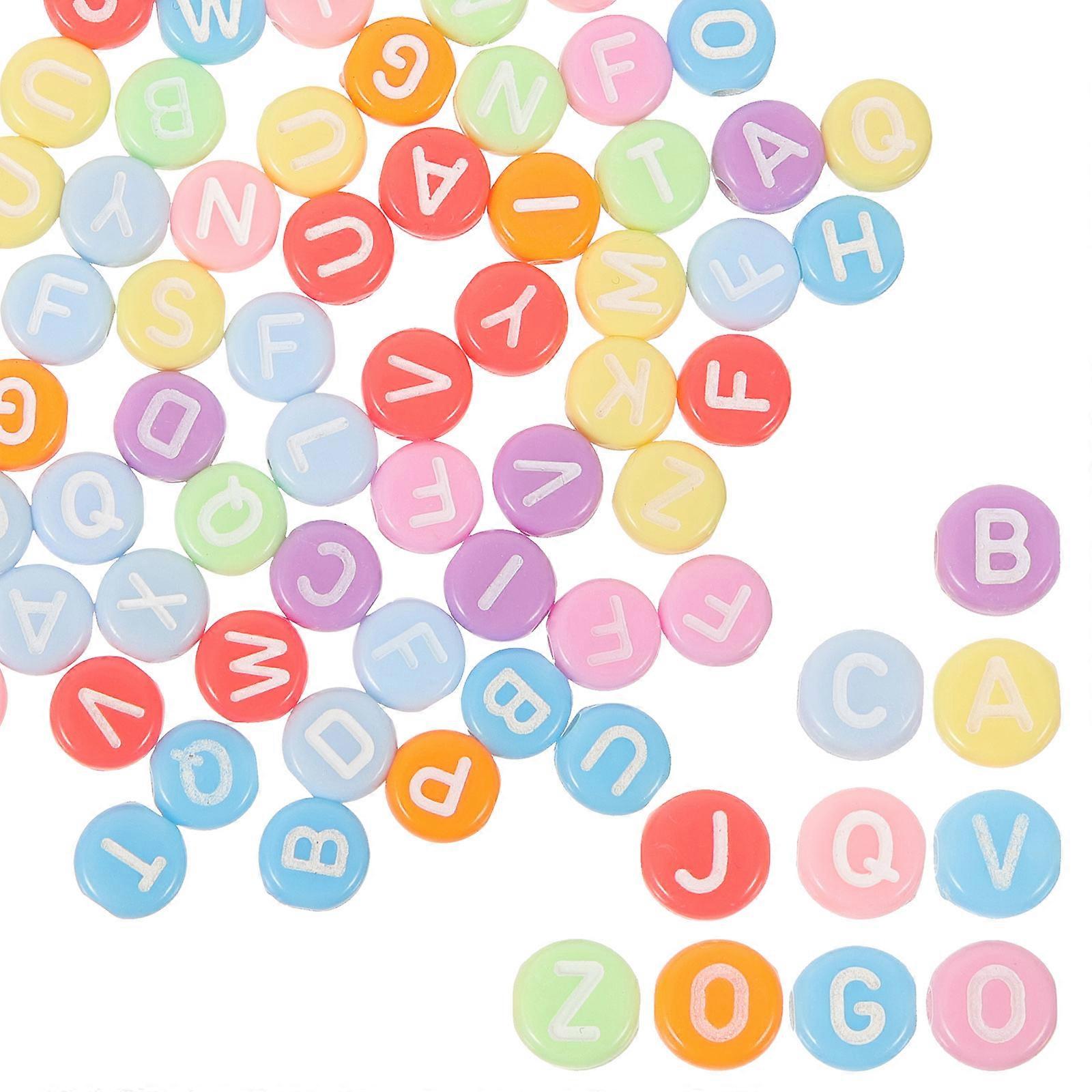 Colorful Acrylic Letter Beads for Bracelet Making DIY Jewelry Assorted Colors 100 pcs