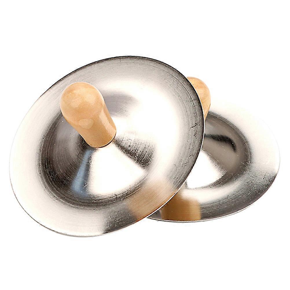 Finger Cymbals with Wooden Handles – Durable Percussion Instrument for Dance, Music Education, and Performance