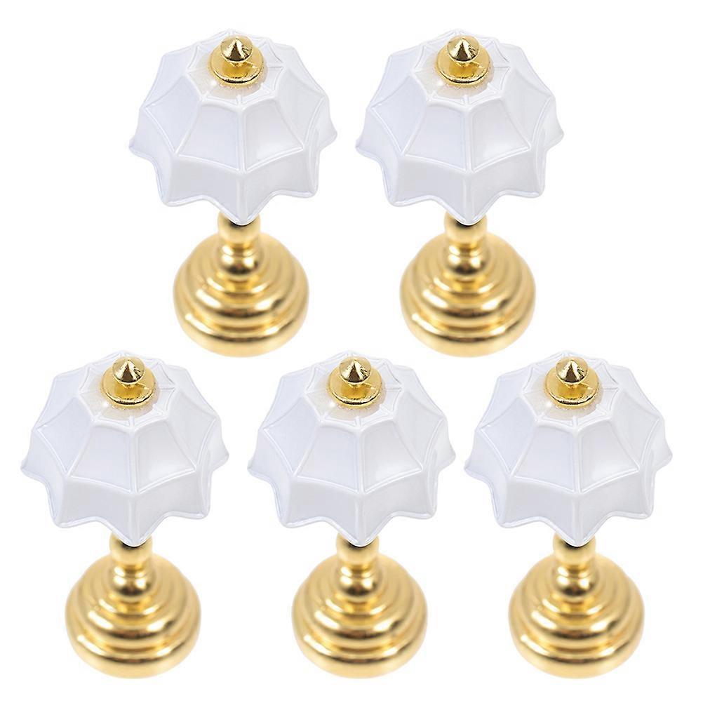 5pcs Mini Desk Lamps for Dollhouse Lighting – Realistic Miniature Floor Lights with for Dollhouse Decor and Mini Scene Photo Props