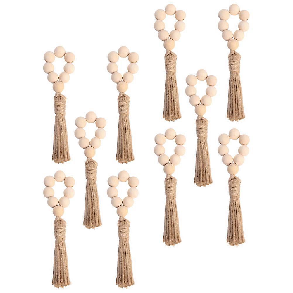 Wooden Bead Napkin Rings for Party and Home Use Multi ColorReusable Dining Table Supply 10 Pieces