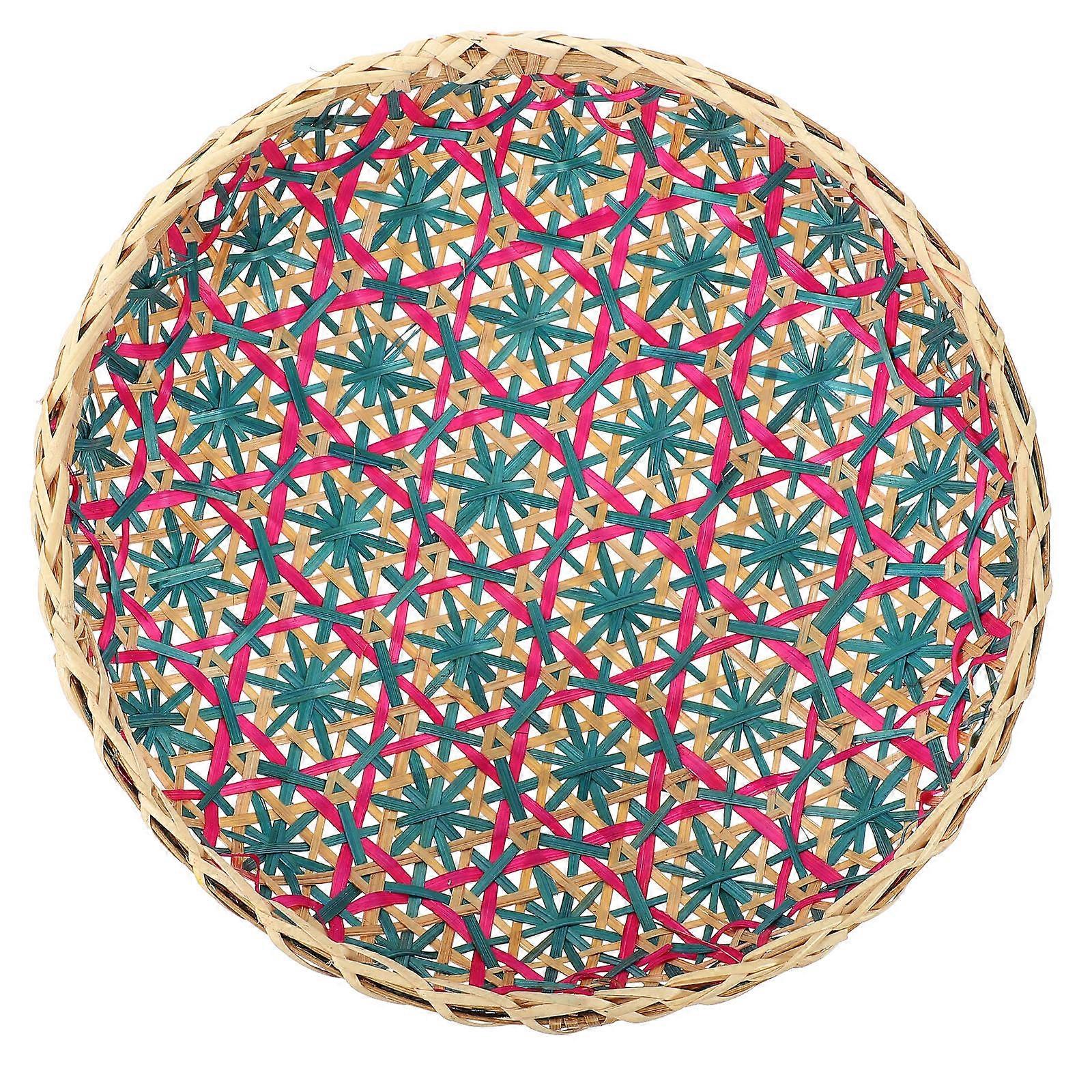 Multi Bamboo Woven Storage Basket for Home Organization and Fruit Storage 12 x 8.5 x 6.5 Inches