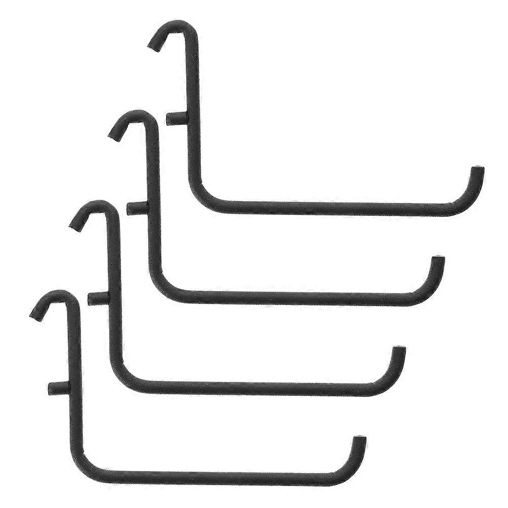 Black Iron Pegboard Hooks for Tool Storage Easy to Install Space Saving for Garage Workshop 4pcs
