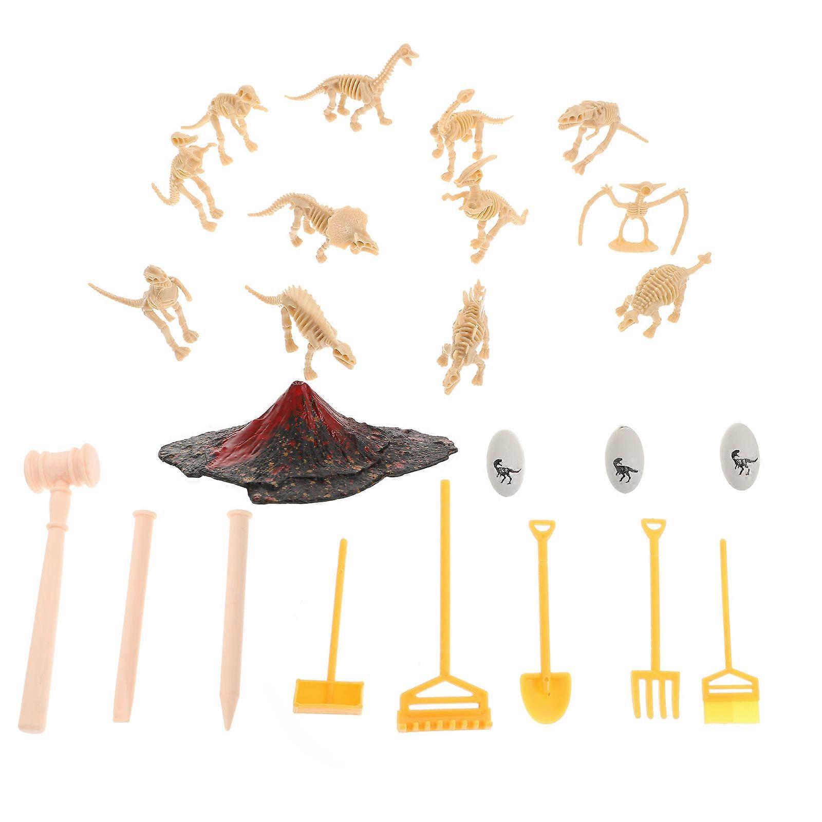 24pcs Dinosaur Skeleton Excavation Kit for Educational Play, Creative Exploration, and Interactive Assembly – Ideal for Bedrooms, Desks, and Learning