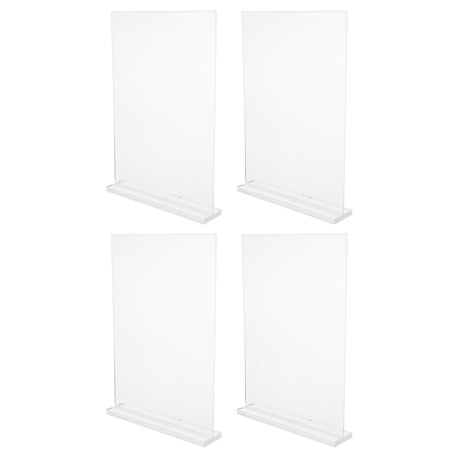 Transparent Acrylic Table Sign for Display Stand 4Pcs for Tabletop Posters