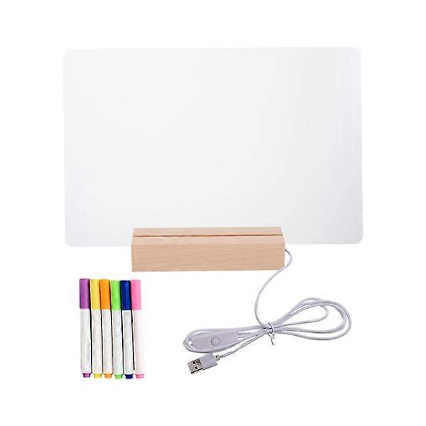 For Dry Erase Clear Board With Light Up Stand Dr-y Erase Board 30*20cm+6 Color pen