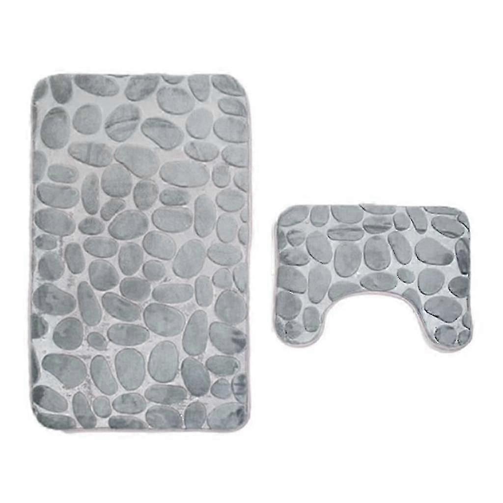 2 Pieces Non-slip Stand Bath Mats Set Breathable Memory Foam Bath Rugs Pleasantly Soft Water