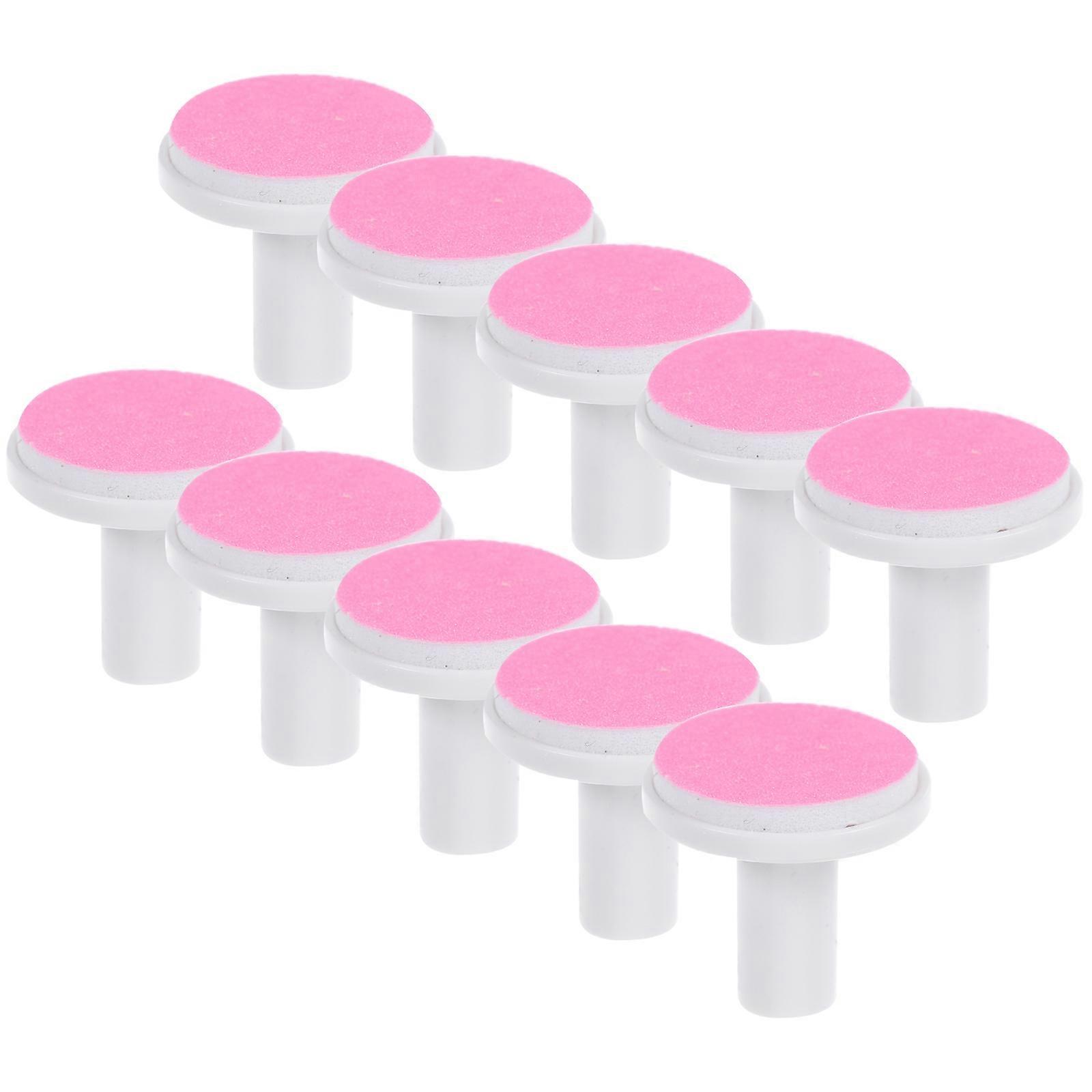 Pink Electric Nail Trimmer Pads for Adult Use Durable Replacement Heads Compatible with Various Grinders 12pcs