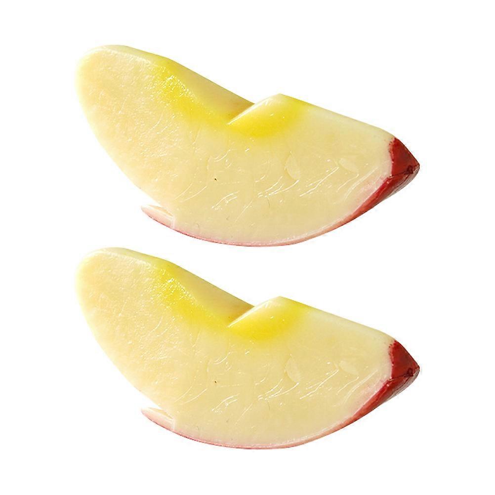 2pcs Realistic Artificial Slices Decoration Models for Parties Educational Use Vivid Faux Fruit for Home Kitchen Decor