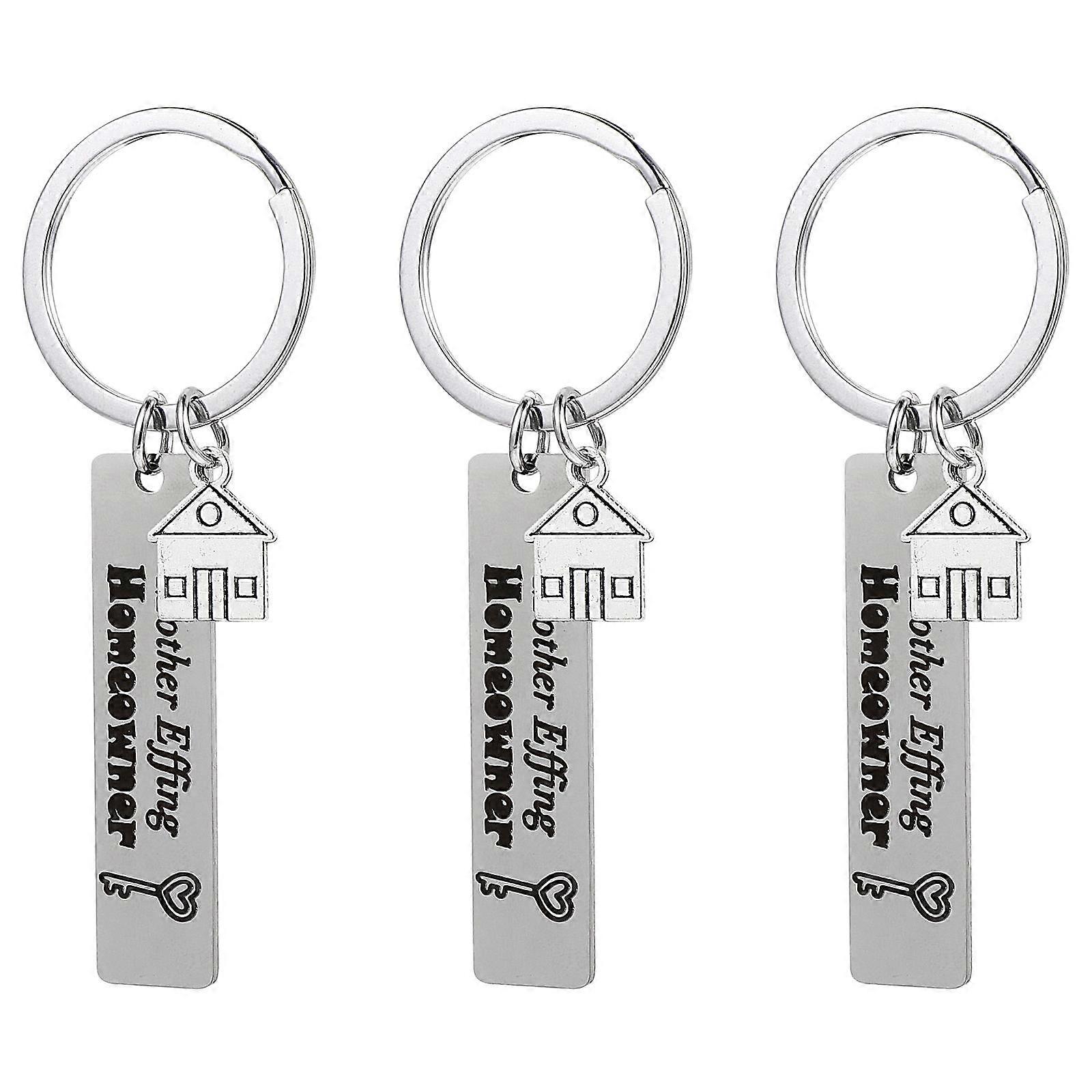 Unique Chic Keychains In House Shape For Bag Accessories And Key Organization Suitable For Family 3Pcs
