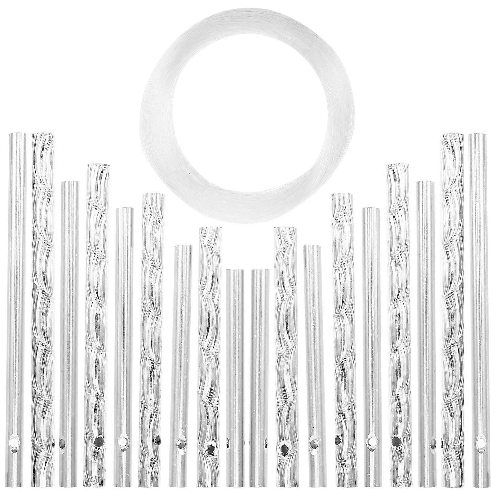 Wind Chime Kit with Metal Tubes for DIY Silver Color Craft Parts Suitable for Small Spaces 1 Set