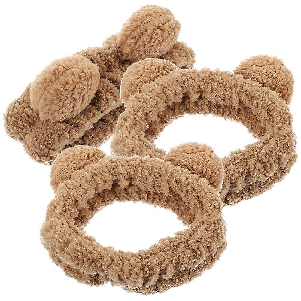 3 pcs Bear Ears Headbands for Makeup Face Washing and Spa Use