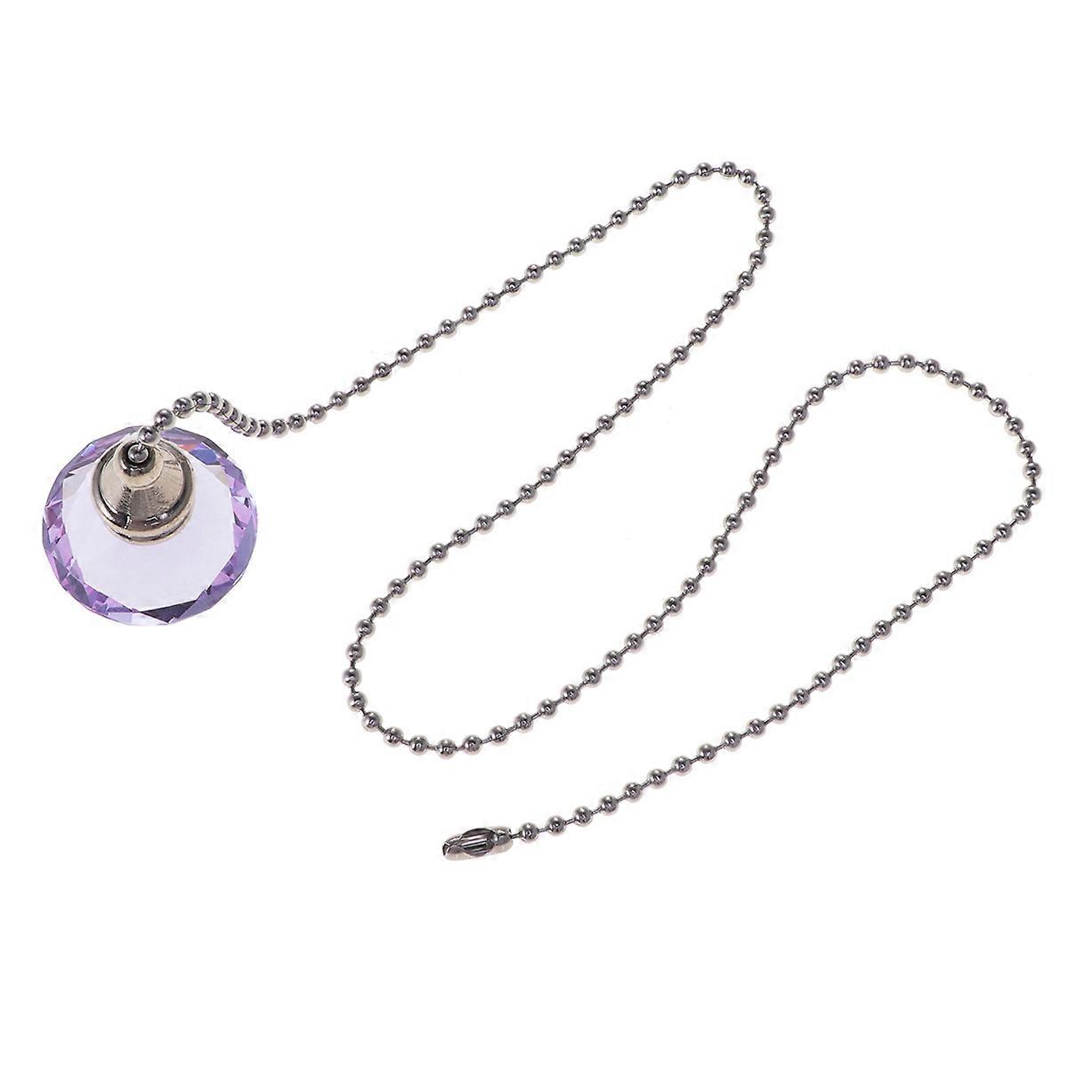 Decorative Pull Chain 2Pcs Crystal Diamond Fan Pendant For Hotel Decoration And Family Use In Purple With Delicate Design And Multifunctional Feature