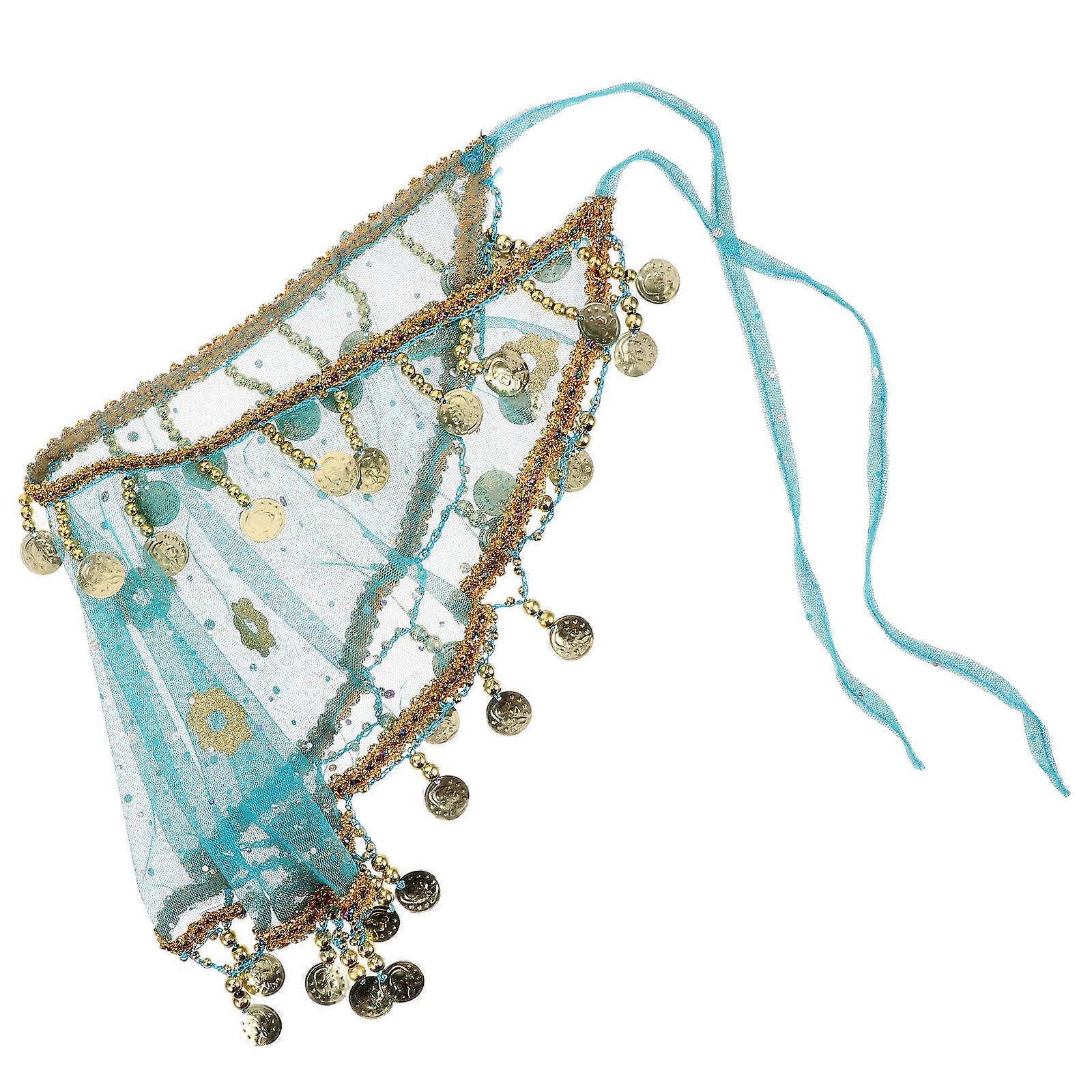 SkyBlue Tribal Face Veil for Women's Made of Soft Polyester Perfect for Weddings and Dance Performance 62x36 Inches
