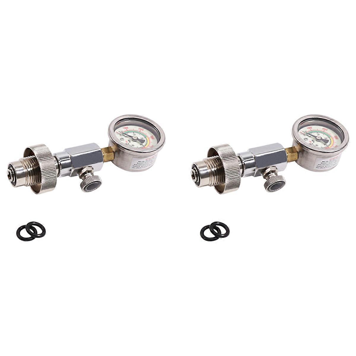 2X Scuba Diving Air Tank Pressure Testing Checker Din 232/300 Bar with 400Bar/6000Psi Gauge