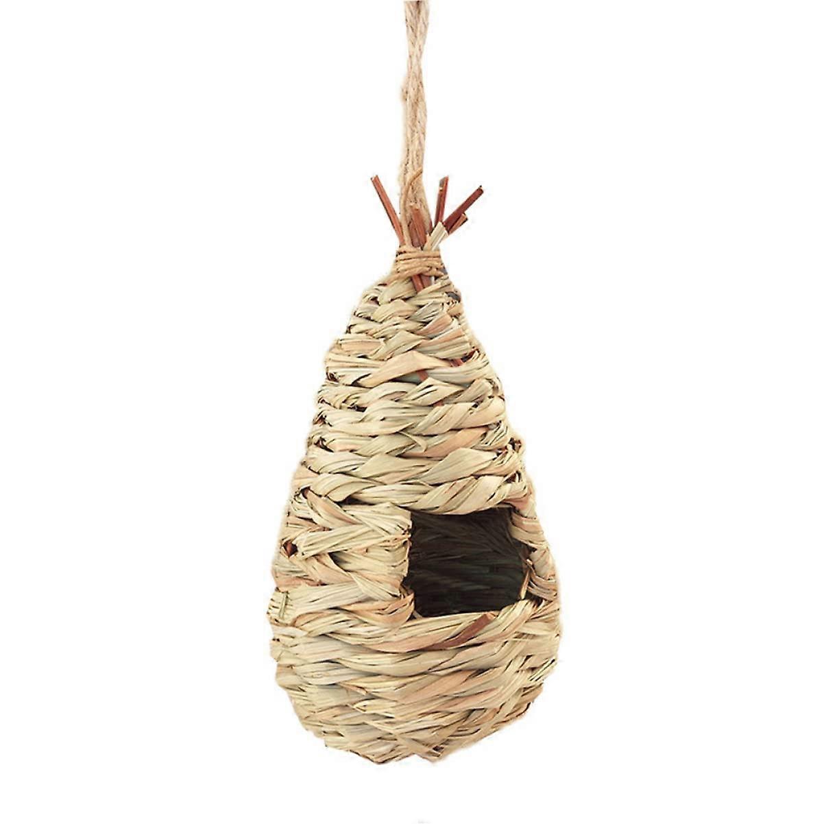 Handcrafted Straw Nest for Pets - 2 Pieces, Creative Hanging Bird Nest for Canaries, Parrots, and Small Birds