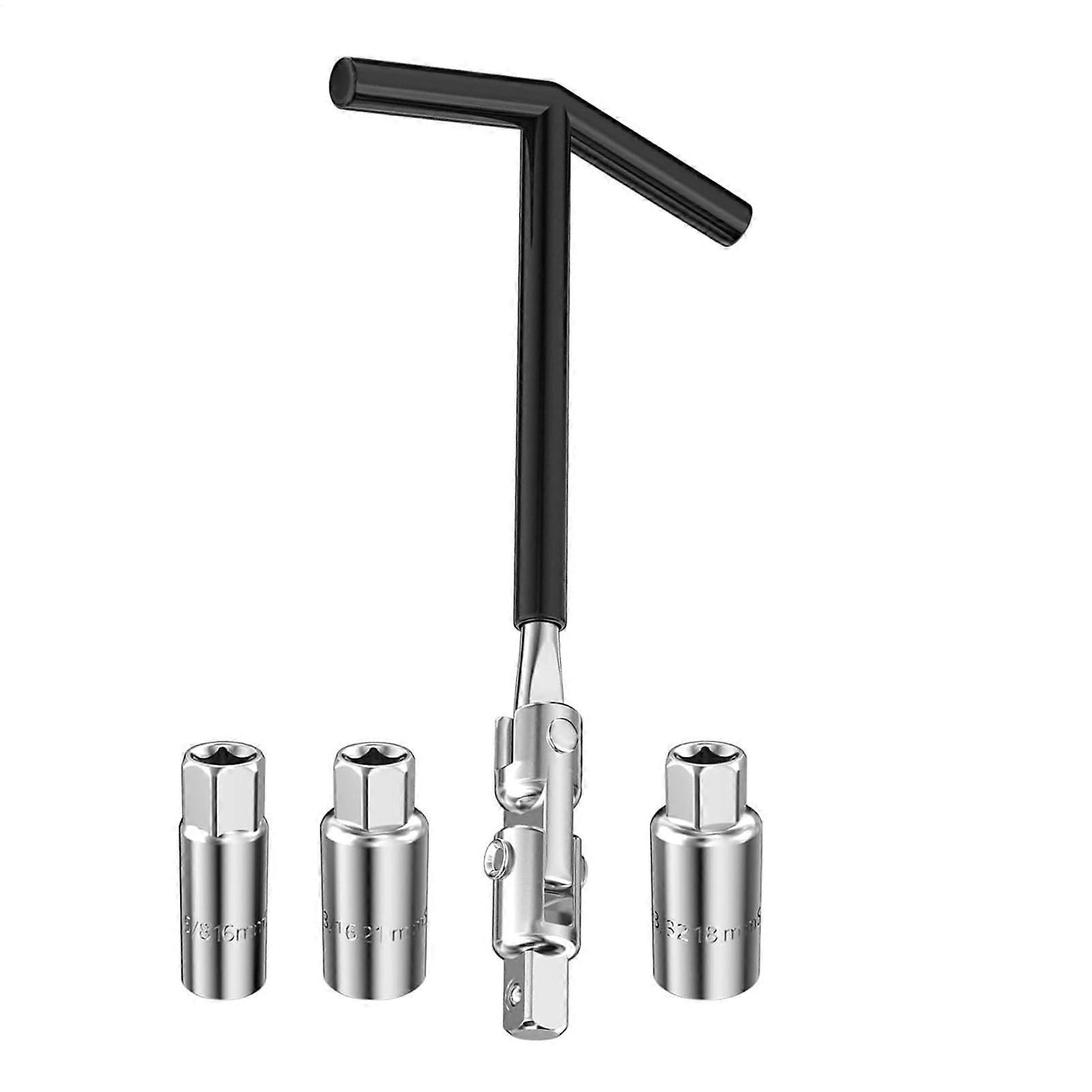 Spark Plug Socket Set Carbon Steel With T-Handle - Lightweight Repair Tool For Trailers RVs, Motorcycles, Small Engines