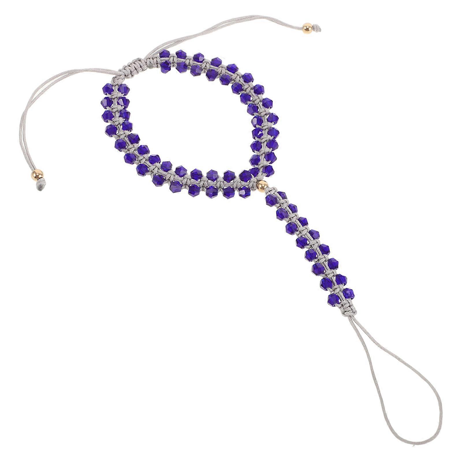 Acrylic Crystal Bracelet Handmade Boho Style Adjustable Friendship Wristlet for Parties 1 Piece