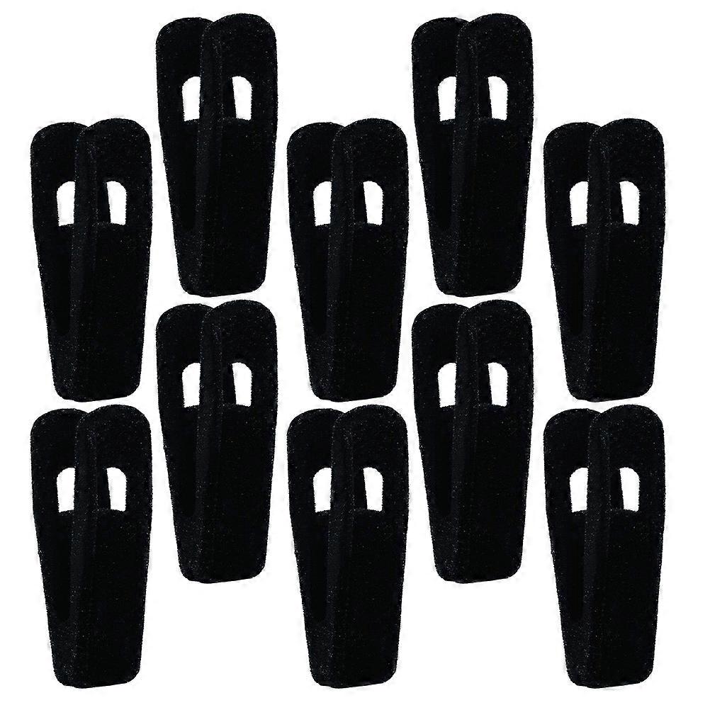 10Pcs Velvet Clips for Pants Hangers Strong Flocked Clips with Large Opening for Suits Skirts and Clothes
