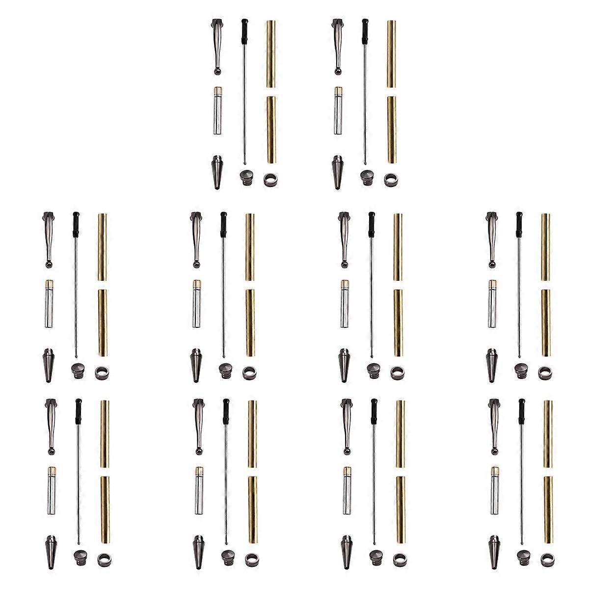 10 Set Slimline Pen Kit 7mm with Refills, Assorted Colors, DIY Wood Turning Lathe Supplies for Craf