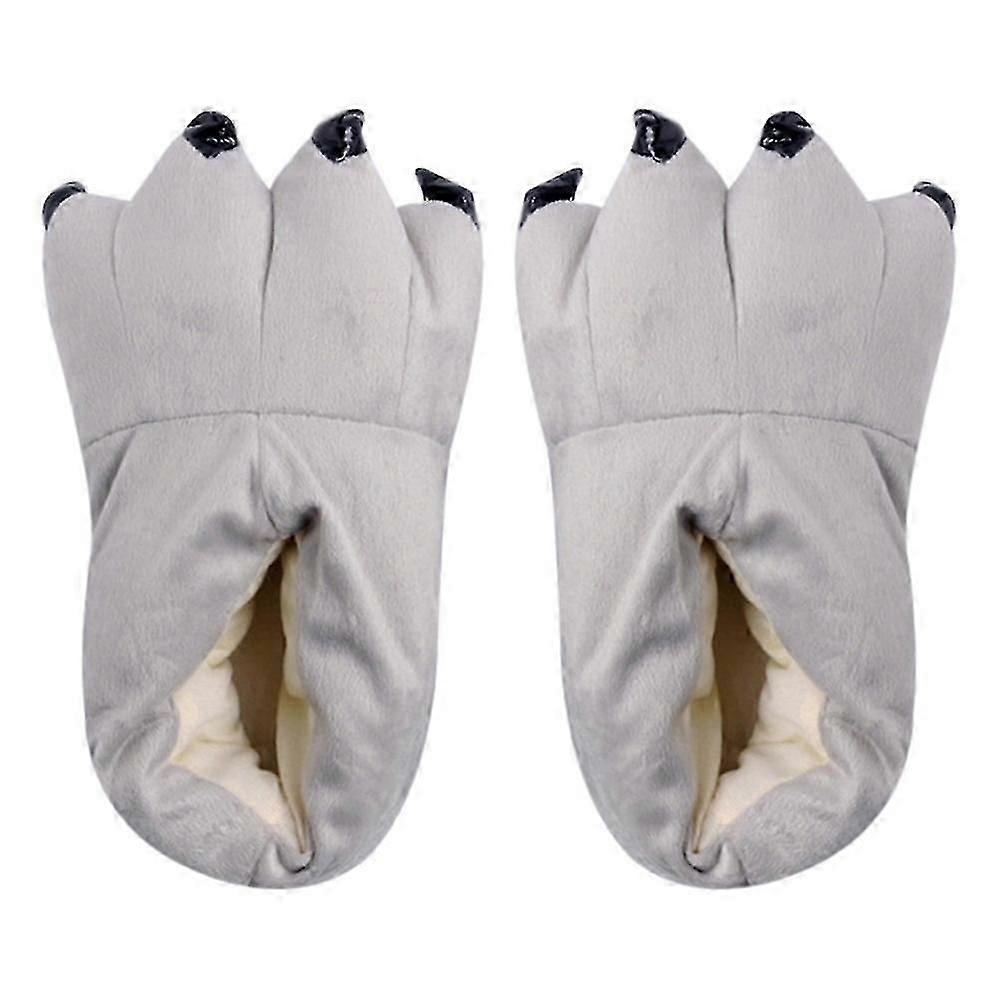 Adult Kids Animal Monsters Feet Slippers Paw Plush Fun Shoes Slippers