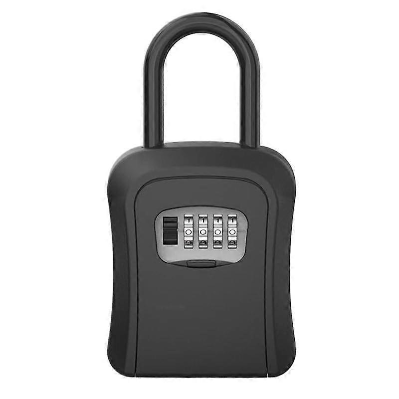 Portable Key Safe Combination Lock Box Wall Mounted Key Storage Box Resettable Code Safe Security Lock Box For The Home Office (Blackplastic)