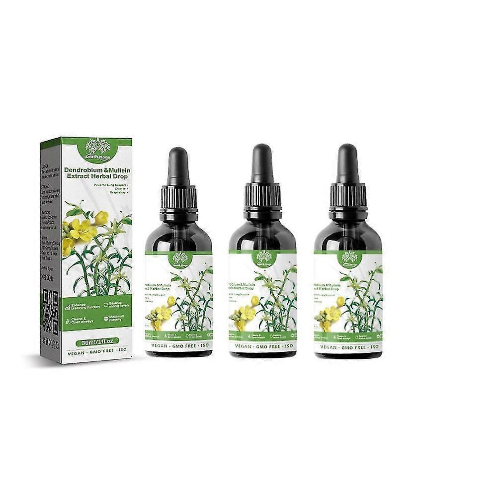 3pcs Dendrobium Mullein Extract - Powerful Lung Cleanse Respiratory Herbal Drops