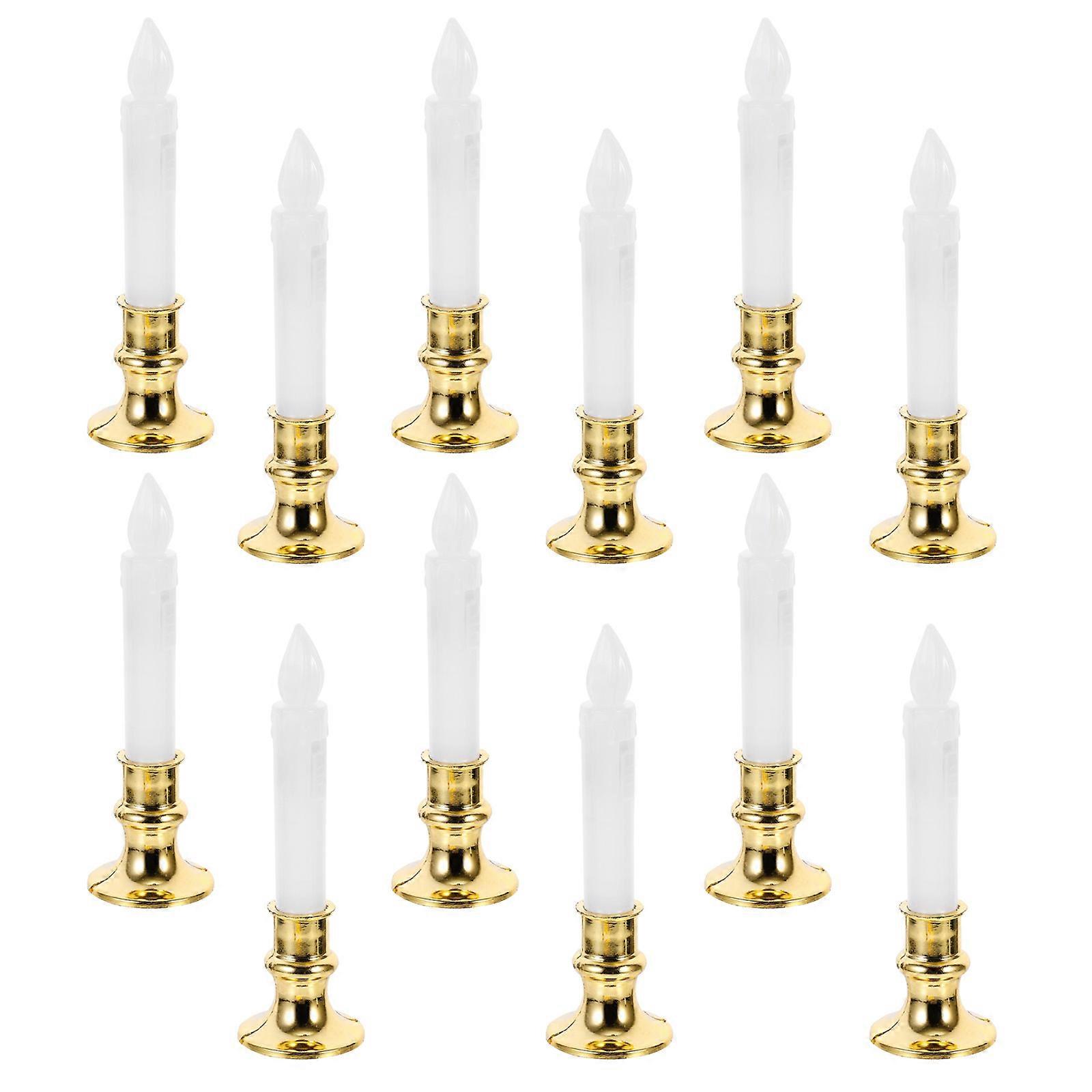 Flameless Candles LED 12Pcs Candle Shape White Decor Ideal For Funeral Ceremony And Gift Giving