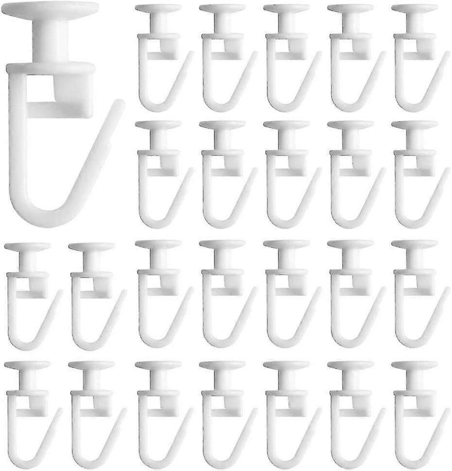 25 Pcs Curtain Gliders Curtain Rail Slider Hooks Curtain Gliders with Folding Hooks Curtain Track Glider Hooks for 11mm Rails