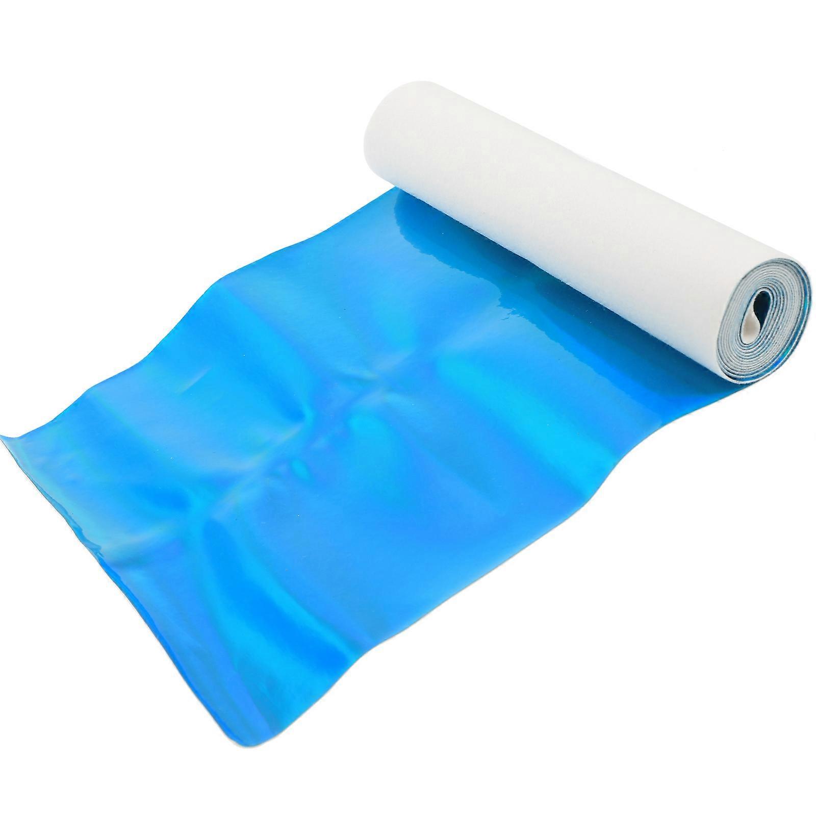 Blue Iridescent PU Fabric for DIY Crafts and Sewing Projects with Glitter Pattern 0.5mm Thick