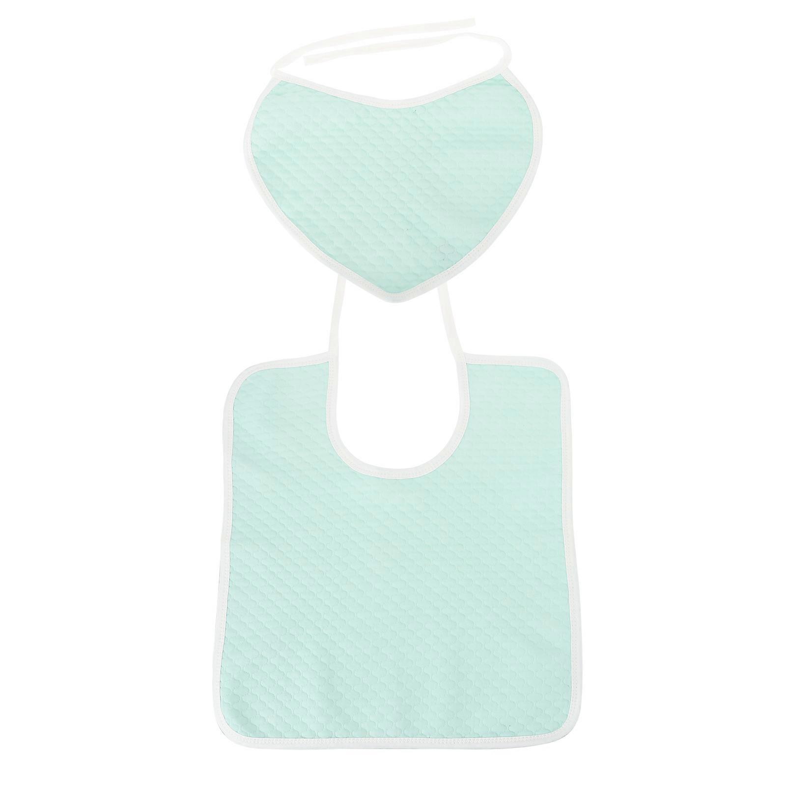 Elderly Bibs For Eating Light Green Spill Protector Comfortable 2 Pcs