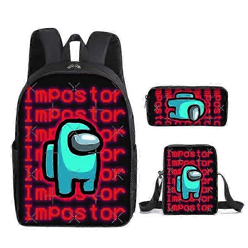 Among us school bag three-piece set student backpack + shoulder bag + pencil case