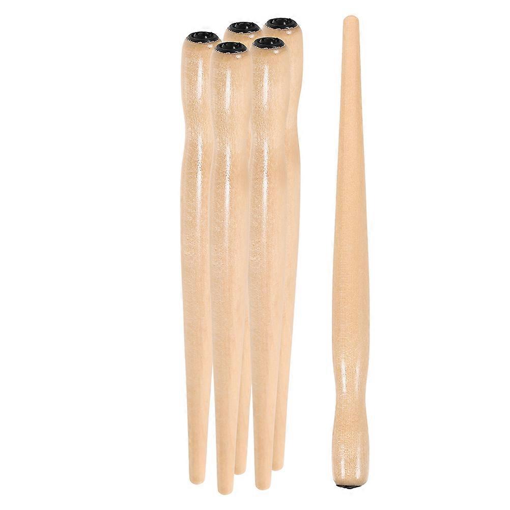Wooden Calligraphy Pen Holder with Ergonomic Design for Writing Use Light Yellow 6 Pcs