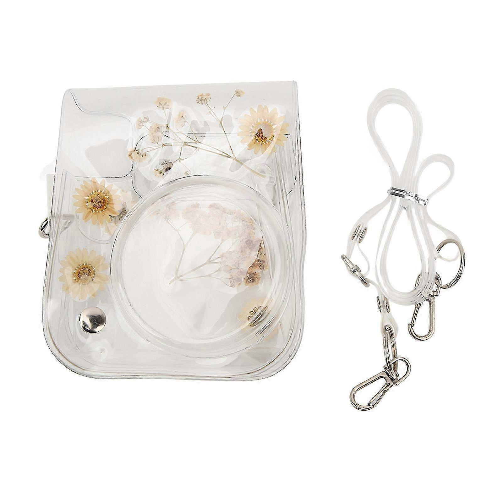 Clear Protective Case with Removable Adjustable Shoulder Strap for Fujifilm Mini 12, 11, 9 & 8 Instant Cameras - Mini Camera Accessory
