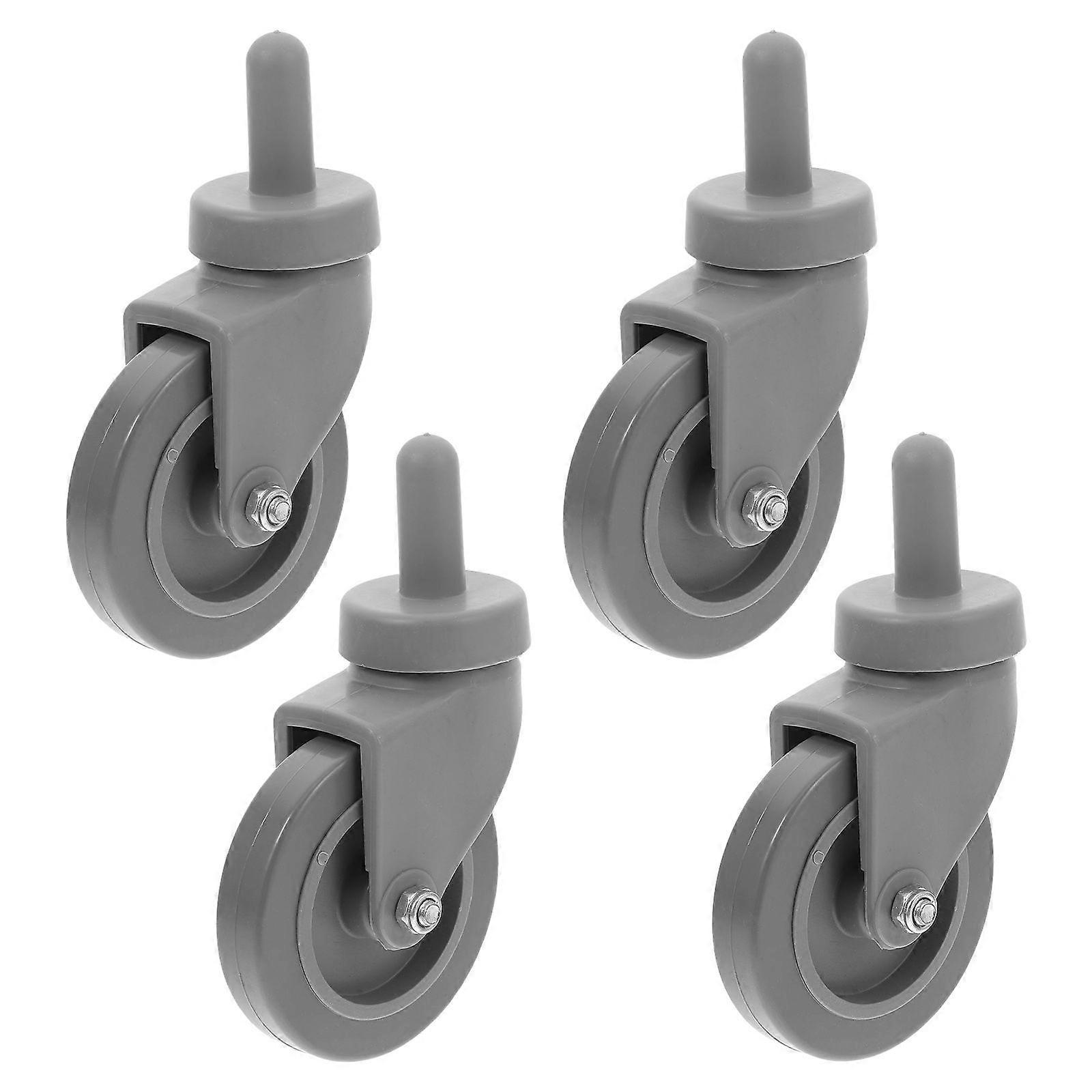 4 Stück Hochleistungs-Gummi-Lenkrollen Mülleimer Dolly Ersatzräder Gewindestiel Lenkrollen für Möbel