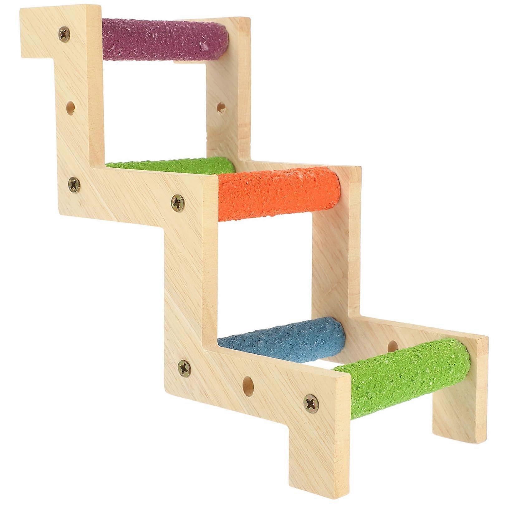 Parrot Ladder for Birds, Multi-Level Climbing Toy with Beak Grinder and Paw Cutter, Hanging Bridge for Hamsters and Small Pets