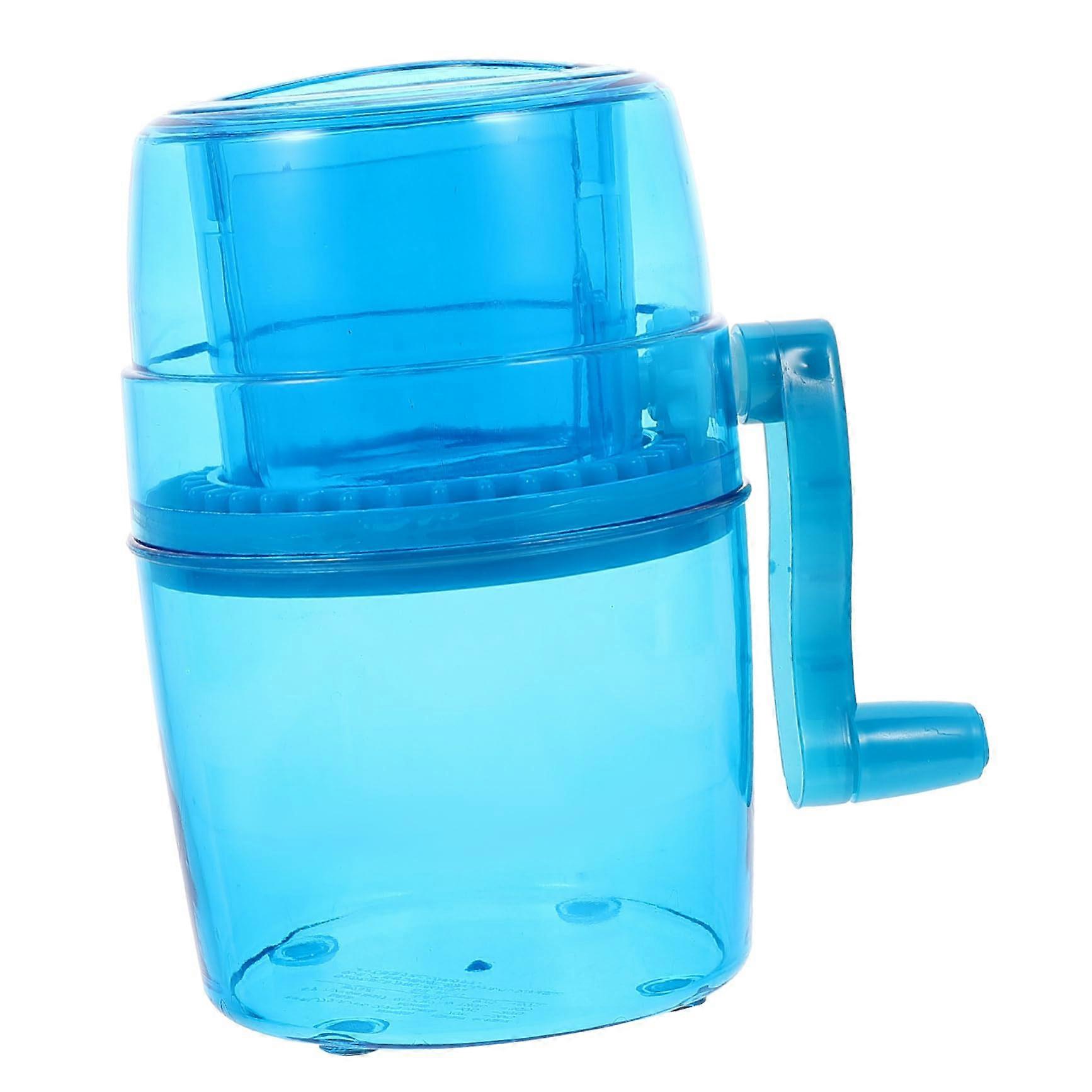Manual Ice Crusher Hand Crank - Small Crushed Ice Maker, ABS Plastic, Blue