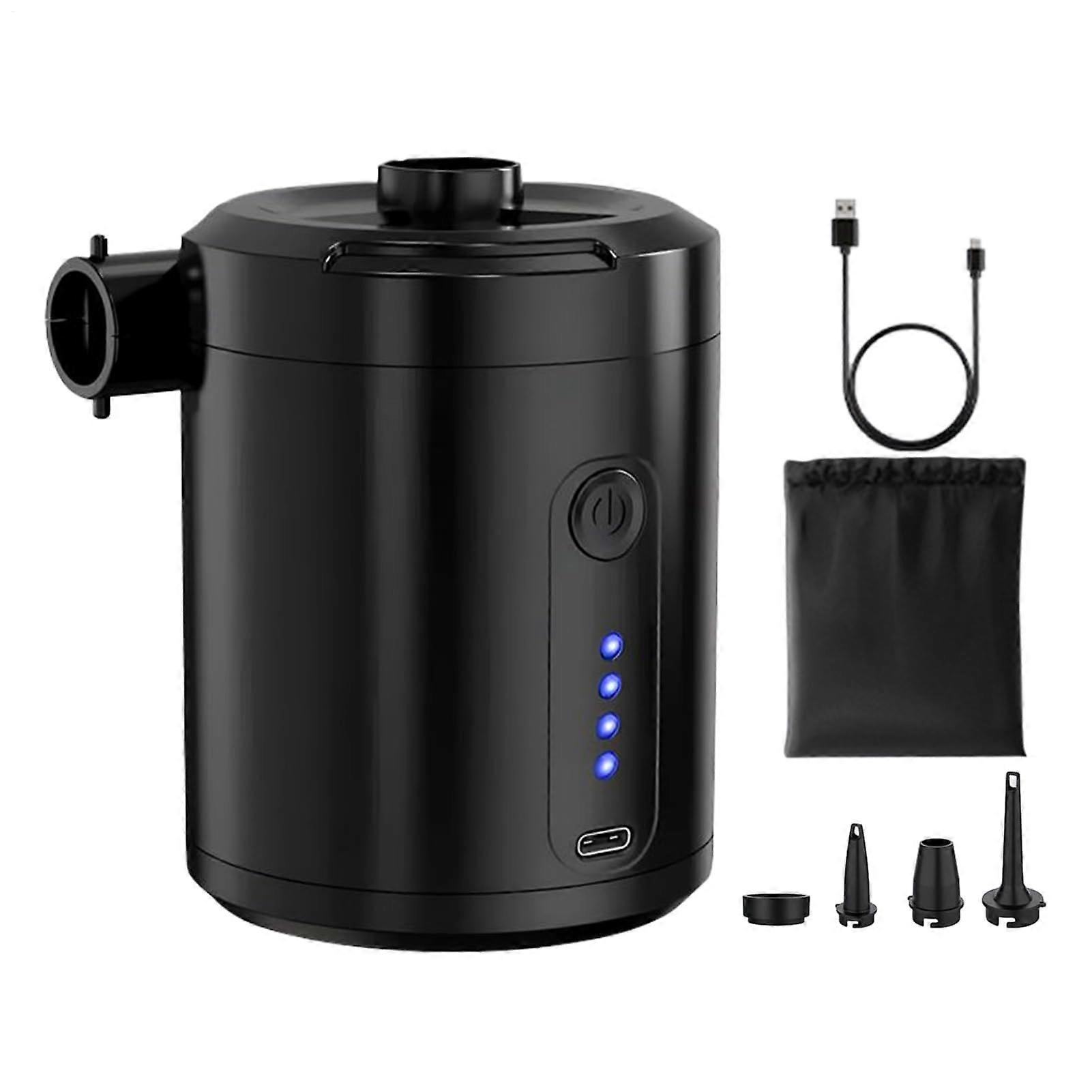 Air Pump for Inflatables Rechargeable Portable Electric Inflator With Nozzles Low-Noise Deflator For Mattresses And Sofas